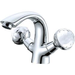 Смеситель для раковины/умывальника Boheme Brillante Presente, двухвентильный, неповоротный, керамический, длина излива 116 мм, латунь, цвет хром