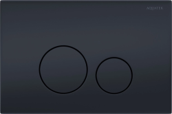 Кнопка смыва Aquatek KDI-0000037 прямоугольная, цвет черный матовый, нержавеющая сталь, клавиша управления (клавиши круглые) для сливного бачка, инсталляции унитаза, двойная, механическая, панель, универсальная, размер 245,5х165,5х6,8 мм