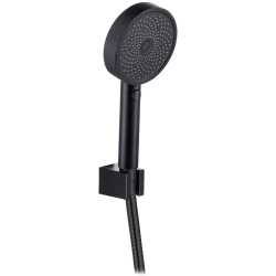 Душевой гарнитур Aquatek Вега комплект: ручной душ/шланг для душа/держатель для душа, нержавеющая сталь/пластик, цвет матовый черный, наружного монтажа, настенный, для душа/ванной