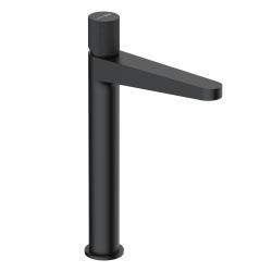 Смеситель для раковины/умывальника WasserKRAFT Fulda, однорычажный, неповоротный, керамический, высокий, длина излива 165 мм, латунь, цвет черный матовый