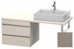 Тумба/шкафчик для консоли/столешницы Duravit DuraStyle под раковину 60х54,8х51,2 см, подвесная, ДСП, цвет: серо-коричневый/базальт, 2 выдвижных ящика, прямоугольная