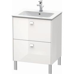 Тумба под раковину Duravit Brioso, 62х47,9х68,3 см, напольная, цвет: белый матовый, 2 выдвижных ящика, ДСП, прямоугольная, левая/правая, в ванную комнату