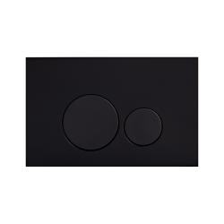 Кнопка смыва Olives Plaza, прямоугольная, цвет: черный матовый, пластик, клавиша управления для сливного бачка, инсталляции унитаза, двойная, механическая, панель, универсальная, размер 237х153х29 мм