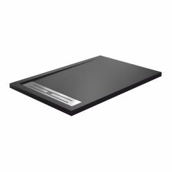 Душевой поддон WasserKRAFT Abens, 120х80х4 см, прямоугольный, искусственный камень, низкий, цвет: черный матовый, с бортиком, с антискользящим покрытием