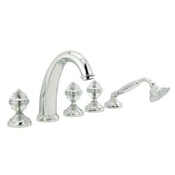 Смеситель для ванны/душа Migliore Cristalia, на борт ванны, двухвентильный, неповоротный, длина 185 мм, керамический, латунь, цвет хром