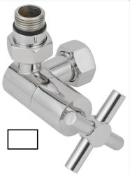 Вентиль Сунержа 3D левый (крест) G 1/2" НР х G 3/4", цвет белый