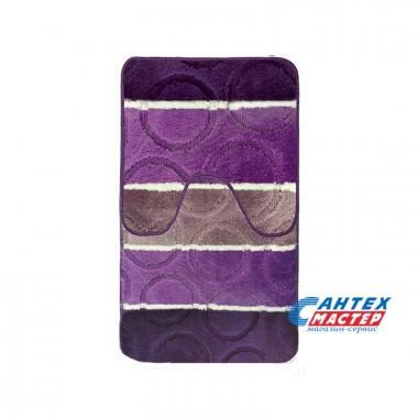 Набор 2 коврика для ванны АкваЛиния 45х75 полипропилен фиолетовый круги Twist