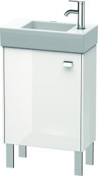 Тумба под раковину Duravit Brioso, 48,4х23,9х57 см, напольная, цвет: белый глянец/хром, 1 распашная дверца/одностворчатая, стеклянная полка, ДСП, прямоугольная, левая, в ванную комнату