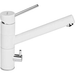 Смеситель для кухни/мойки Longran Sprint Universal, с подключением к фильтру/биканальный, однорычажный, поворотный излив, керамический картридж, низкий, длина излива 200 мм, латунь, цвет альпина