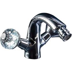 Смеситель для биде Boheme Flora, двухвентильный, неповоротный, керамический, длина излива 120 мм, латунь, цвет хром