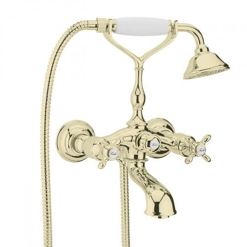 Смеситель для ванны/душа Webert Ottocento двухвентильный, настенный, излив 170 мм, неповоротный, латунь, цвет золото