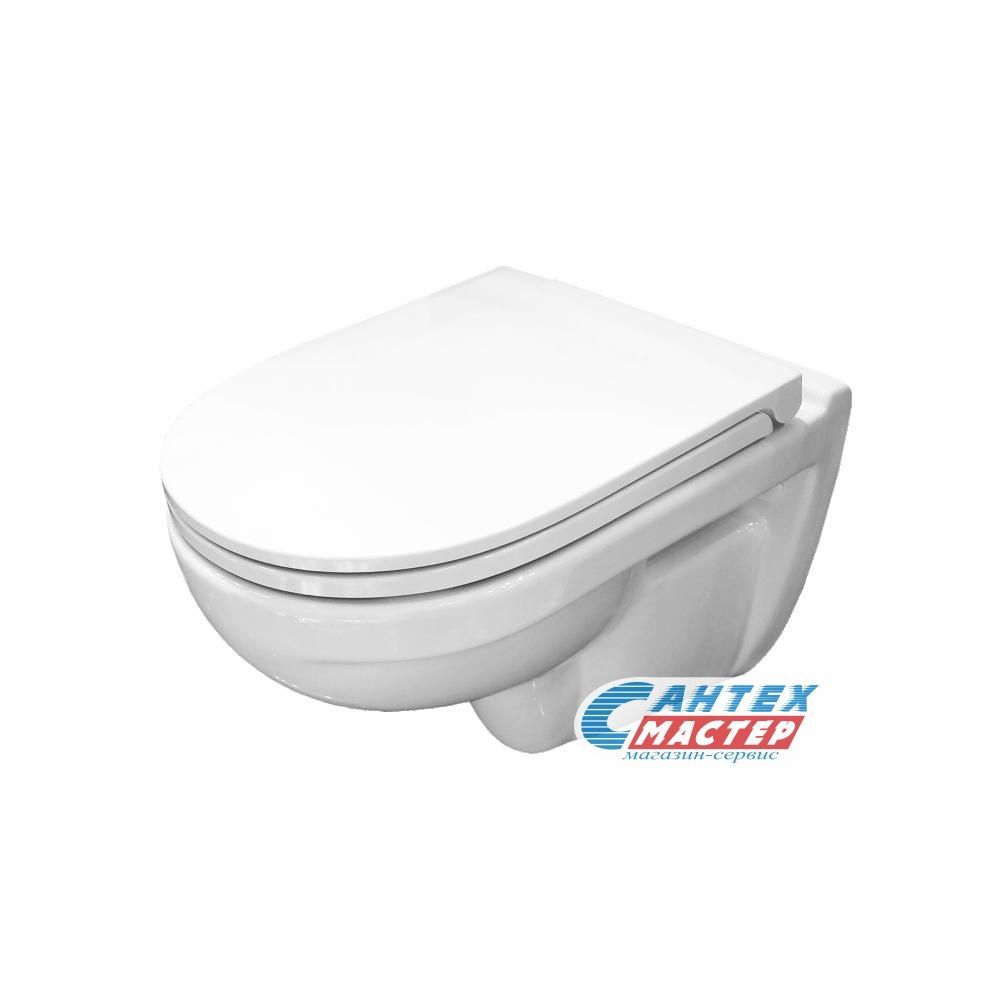 Унитаз подвесной Sanita Luxe Best SC, белый, горизонтальный выпуск, сиденье дюропласт с микролифтом