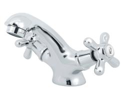 Смеситель для раковины/умывальника Варион Ретро, двухвентильный, неповоротный, кран-буксы (керамика), длина излива 105 мм, латунь, цвет хром 1340222