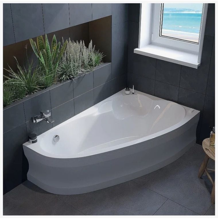 Ванна акриловая Koller Pool Nadine 150х100 R, 150х100 см, угловая, акрил, цвет- белый, (без гидромассажа, рамы, сифона, фронтальной панели), асимметричная, правосторонняя