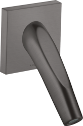 Излив для ванны Axor Starck Organic, без переключателя на душ, настенный, неповоротный, латунь, цвет: шлифованный черный хром, округлый, длина излива 16 см, встраиваемый/встроенный, для смесителя/ванны/ванной/душевой