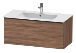 Тумба под раковину Duravit D-Neo, 101х46,2х44 см, подвесная, 1 выдвижной ящик, ДСП, цвет: орех матовый, шкафчик навесной, прямоугольная, правая/левая, в ванную комнату