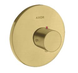 Смеситель для душа Axor Starck HighFlow, термостатический, скрытого монтажа, настенный, без излива/шланга/лейки, круглый, латунный, цвет шлифованная медь, с термостатом, встроенный/встраиваемый/термостатный