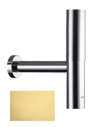 Сифон Axor Flowstar дизайнерский, для раковины, бутылочный, G 1 ¼, гидрозатвор/мокрый затвор, горизонтальный/боковой выпуск (в стену), латунь, цвет полированная медь, для раковины/умывальника