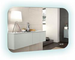 Зеркало Silver Мirrors Шампань - 4, 80х55 см, с LED/ЛЕД-подсветкой, прямоугольное, выключатель сенсорный с функцией диммера, часы, датчик, для ванны