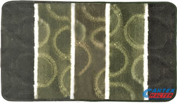 Набор 2 коврика для ванны АкваЛиния 45х75 полипропилен зеленый круги Twist