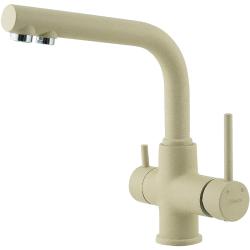 Смеситель для кухни/мойки Lemark COMFORT, с подключением к фильтру питьевой воды, однорычажный, поворотный, керамический картридж, длина излива 209 мм, латунь, цвет бежевый