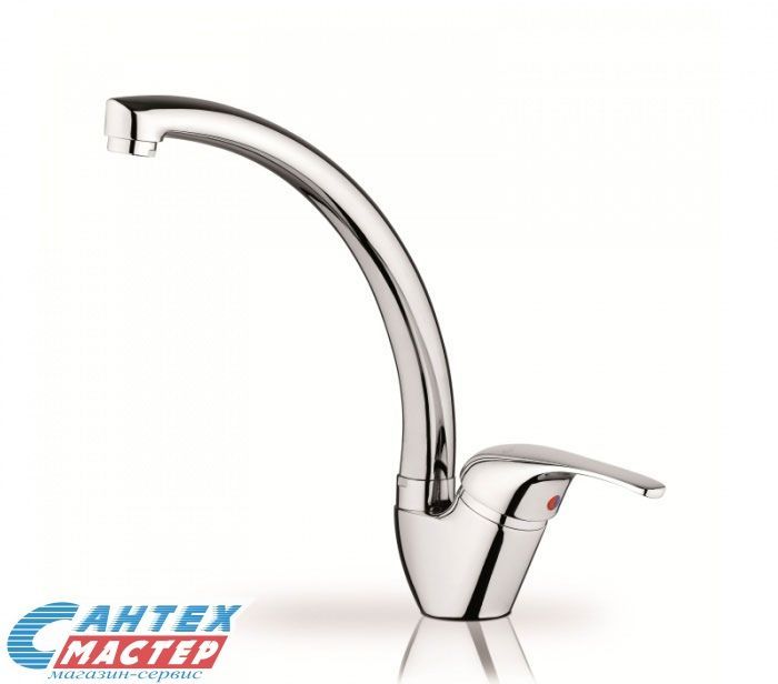 Смеситель для кухни/мойки Pyramis Sereno однорычажный, керамический, с поворотным изливом, длина 170 мм, латунь, цвет хром, кухонный, хромированный, вертикальный, кран, комплект, сантехника, водопроводные, размер, характеристики, высота, расстояние