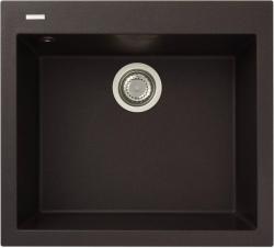 Мойка кухонная Longran Cube, 56х50х20 см, врезная, искусственный гранит, прямоугольная, цвет марон, без отверстия под смеситель, без крыла, слив-перелив, врезная в столещницу, для кухни
