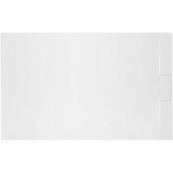 Душевой поддон Rea Bazalt 100х80 см, прямоугольный, искусственный камень, низкий, цвет: белый матовый, антискользящее покрытие, без бортика