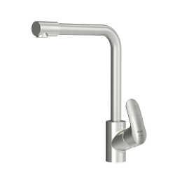 Смеситель для кухни/мойки AM.PM Like, с каналом для питьевой воды, однорычажный, поворотный, керамический картридж, высокий, длина излива 215 мм, латунь, цвет сатин