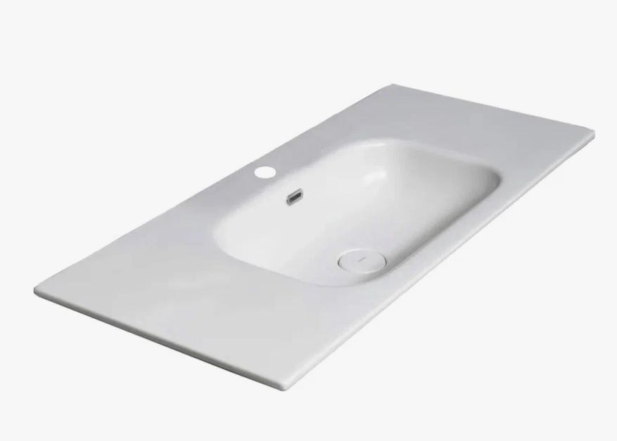 Раковина-столешница Armadi Art Vallessi, 120х46х17 см, фаянс, накладная, мебельная, прямоугольная, керамическая/ фаянсовая, цвет белый, 1 отверстие под смеситель, слив-перелив