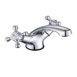 Смеситель для раковины/умывальника VIEIR двухвентильный, неповоротный, длина излива 100 мм, латунь, цвет хром