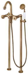 Смеситель для ванны/душа Cezares Aphrodite, напольный, двухвентильный, поворотный, длина 255 мм, керамический, латунь, цвет бронза