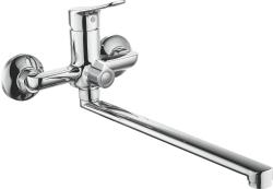 Смеситель для ванны/душа Esko Limassol однорычажный, керамический, настенный, излив поворотный 350 мм, с гибким шлангом, лейкой, латунь, хром