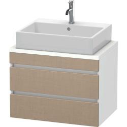 Тумба/шкафчик для консоли/столешницы Duravit DuraStyle под раковину 80х47,8х51,2 см, подвесная, ДСП, цвет: лен/белый матовый, 2 выдвижных ящика, прямоугольная