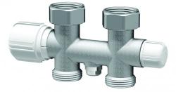 Н-образный узел FAR 3/4"вн. EU х 3/4"вн. (прямой) с термостатическим и запорным клапанами