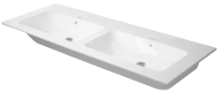 Раковина DURAVIT ME by Starck, 130х49х18 см, подвесная, двойная (две чаши) прямоугольная, санфарфор, цвет белый, без отверстия под смеситель, слив/перелив
