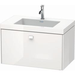 Тумба c раковиной Duravit Brioso, 80х48х50,2 см, подвесная, 1 выдвижной ящик, ДСП, цвет: белый глянец /Vero Air, мебельная, прямоугольная, цвет белый, фарфоровая, без отверстия под смеситель, без перелива