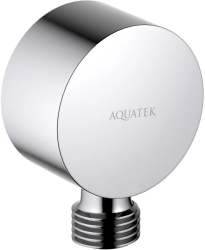 Шланговое подключение Aquatek AQ2457CR цвет хром, без держателя душевой лейки, резьбовое соединение, настенное, для душа/ванной, латунь