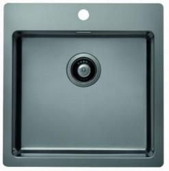 Мойка кухонная ALVEUS PURE MONARCH 30 ANTHRACITE-90 FS 51,5х52,5х19,5 см, слив 90, врезная вровень со столешницей, нержавеющая сталь с PVD покрытием, прямоугольная, цвет антрацит, 1 отверстие под смеситель