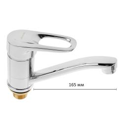 Смеситель для кухни/мойки Accoona, однорычажный, поворотный, керамический, длина излива 165 мм, латунь, цвет хром