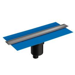 Душевой трап Vitra Eco-Flow 60, DK100, цвет хром матовый, для душа в полу, с гидрозатвором, вертикальный выпуск, нержавеющая сталь, прямоугольный, душевой