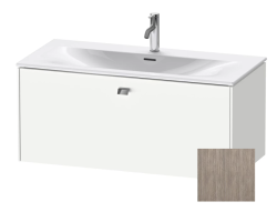 Тумба под раковину для консоли/столешницы Duravit Brioso 102х48х44,2 см, подвесная, ДСП, цвет: сосна серебристая/хром, 1 выдвижной ящик, прямоугольная