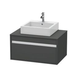 Тумба под раковину для консоли/столешницы Duravit Ketho 80х55х42,6 см, подвесная, ДСП, цвет: графит, 1 выдвижной ящик, для встраиваемой снизу раковины, прямоугольная