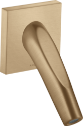 Излив для ванны Axor Starck Organic, без переключателя на душ, настенный, неповоротный, латунь, цвет: шлифованная бронза, округлый, длина излива 16 см, встраиваемый/встроенный, для смесителя/ванны/ванной/душевой