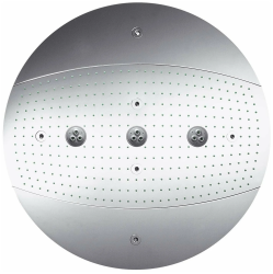 Верхний душ Hansgrohe Raindance Rainmaker 600 3jet с подсветкой LED, потолочный монтаж, круглый, с 3 режимами: RainAir, Whirl, RainAir XL, размер 60 см, металл, цвет хром