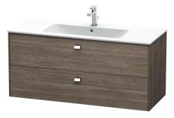 Тумба под раковину Duravit Brioso, 122х46,9х56,3 см, подвесная, 2 выдвижных ящика, ДСП, цвет: сосна терра/хром, шкафчик навесной, механизм доводчика, прямоугольная, правая/левая, в ванную комнату