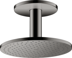 Верхний душ AXOR ShowerSolutions 250 1jet, с потолочным подсоединением, потолочный монтаж, круглый, с 1 режимом, размер 25 см, металлический, цвет: полированный черный хром, для душа/ванной