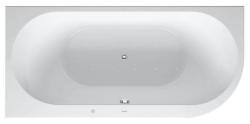 Ванна Duravit Darling New 190х90 см гидромассажная, пристенная, акриловая, цвет: белый, с ножками/сливом-переливом/фронтальной панелью, асимметричная/угловая, с системой гидромассажа Air-System, с двумя наклонами для спины, левая