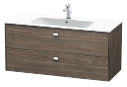 Тумба под раковину Duravit Brioso, 102х46,9х56,3 см, подвесная, 2 выдвижных ящика, ДСП, цвет: сосна терра/хром, шкафчик навесной, механизм доводчика, прямоугольная, правая/левая, для раковины D-Code, в ванную комнату