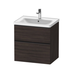 Тумба под раковину Duravit D-Neo, 63,4х45,2х62,5 см, подвесная, 2 выдвижных ящика, ДСП, цвет: каштан темный, шкафчик навесной, прямоугольная, правая/левая, в ванную комнату